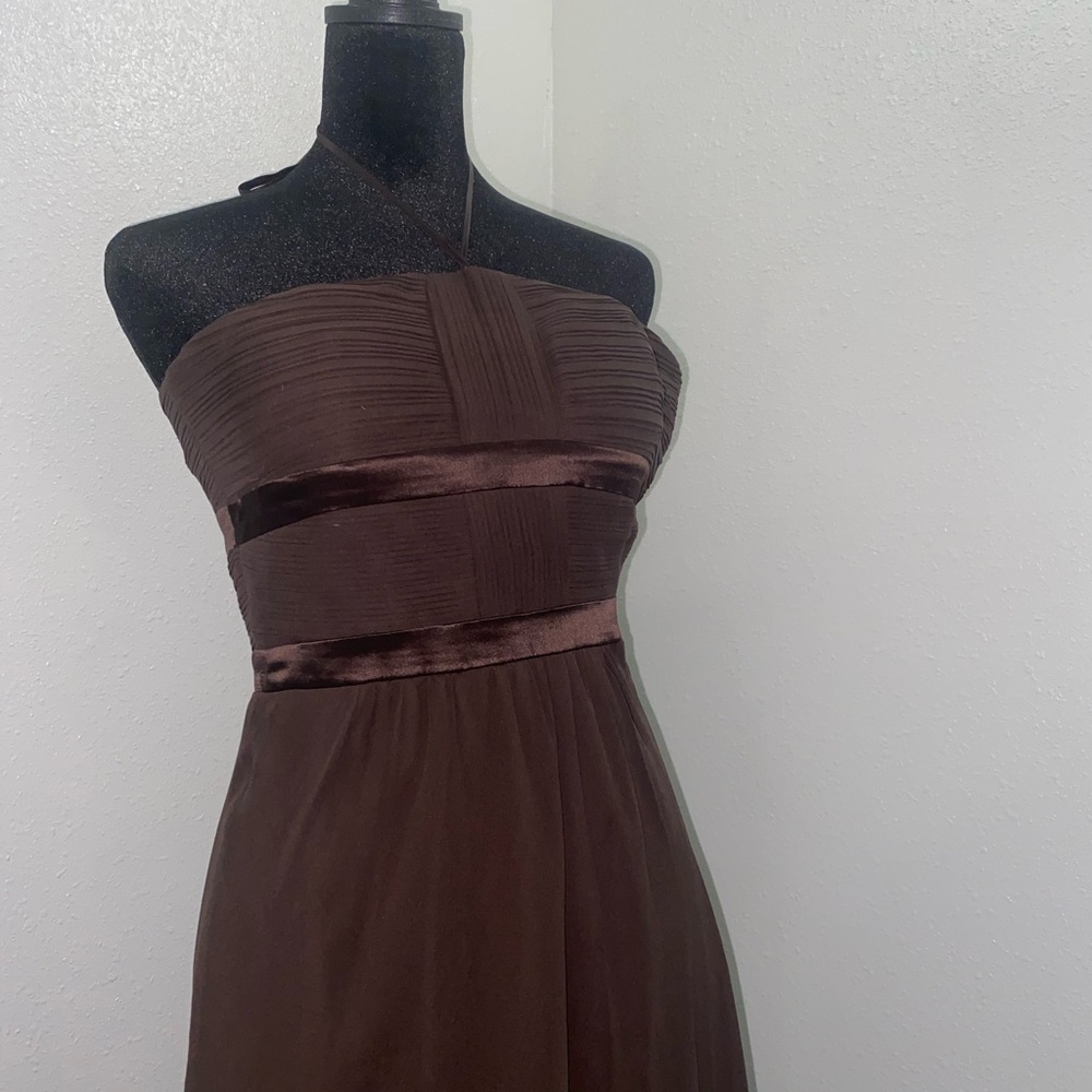 Elegant BCBG Brown Strapless Dress